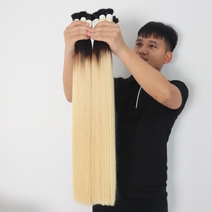 100% Cuticle Aligned Human <b>Hair</b> Extensions Bulk Raw <b>Hair</b> High Quality Factory Wholesale Super Double Drawn Bulk <b>Hair</b> Extensions - Product Image 2