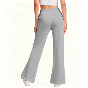 Pantalons de survêtement pour femmes en coton sur mesure en gros, de haute qualité, respirants, à jambes larges et droites, coupe ample pour l'hiver - Product Image 2