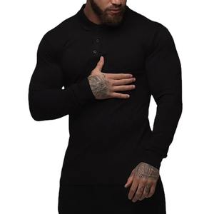 Nueva moda Otoño deportes Polo camisa para hombre estiramiento algodón gimnasio ropa primavera Casual manga larga Polos hombre transpirable camiseta - Product Image 4