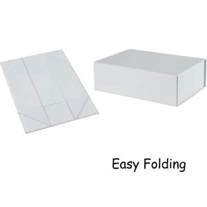 Boîte-cadeau blanche de 11x7.8x3.5 pouces avec couvercle magnétique boîtes de chemise de garçon d'honneur pliables pour emballage cadeau de vêtements - Product Image 3