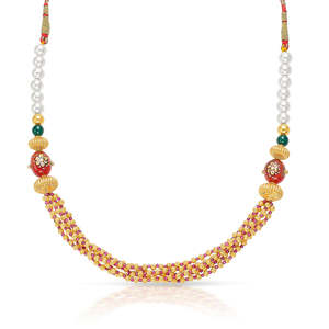 สร้อยคอทองคำ 18K รุ่น Padmashree สำหรับผู้หญิง ประดับมุก เพชร และมอสซาไนต์ - Product Image 4