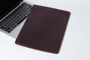 Stylish Laptop Bag Custom OEM Genuine Leather Blue Soft Case Book Sleeve High Quality <b>Cover</b> For Men & Women Elegant Wholesale - Product Image 6
