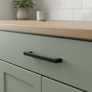 Modern Flat Square Cabinet <b>Handle</b> Zinc Alloy <b>Matte</b> <b>Black</b> Minimalist Drawer Pull <b>Kitchen</b> Bathroom Living Room Bedroom - Product Image 5