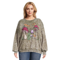 Sweat-shirt oversize uni pour femmes, sweat-shirt tendance pour adolescentes, streetwear Y2K, mode automne-hiver, col rond, 100% coton