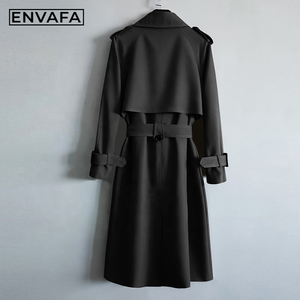 Gabardina Cortavientos Personalizada para Mujer, Nueva Gabardina con Mangas Raglán, Holgada y Ligera, Estilo Elegante - Product Image 5