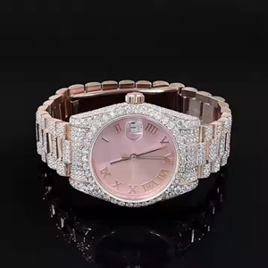 Dernier modèle de montre-bracelet Iced Out Hip Hop en acier inoxydable avec micro sertissage et diamant VVS moissanite pour femmes - Product Image 2