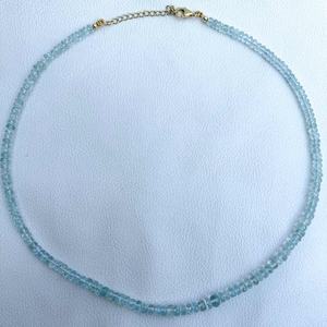 Excellente qualité or brin 5mm 6mm naturel aigue-marine perles de pierres précieuses à facettes Rondelle perles de pierres précieuses 925 bijoux en argent vente - Product Image 2