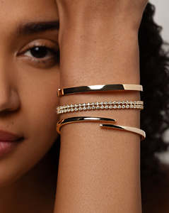 Sparkling 14k Solid Gold 4MM Bangle Minimalist Bracelet Gold Bangle Bracelet Statement Jewelry Christmas Day Gift For Her - Product Image 3