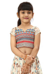 Conjunto de Lehenga Choli Tradicional India para Niñas, Estampado Digital, Largo hasta el Suelo, Floral, para Fiestas y Bodas, Marca Shoryam - Product Image 4