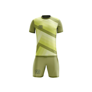 Conjunto de Camiseta de Fútbol para Hombre, Manga Corta, Cuello Redondo, Estampado Geométrico Sublimado, Poliéster que Absorbe la Humedad, Ropa Deportiva para Adultos - Product Image 1