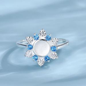 925 argent Sterling plaqué or 14 carats 10mm lait maternel lunette anneau réglage bricolage pierre de naissance souvenir cendres mémorial anneau personnalisable - Product Image 3