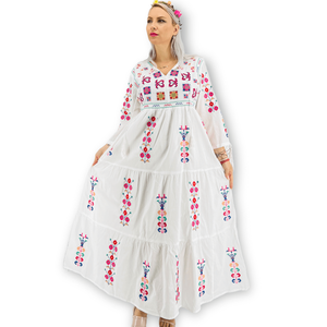 ชุดเดรสผู้หญิงยาวลายดอกไม้หรูหรา,ชุดเดรสผู้หญิงยาวสามส่วนสำหรับผู้หญิงตัวยาวพิเศษ - Product Image 1