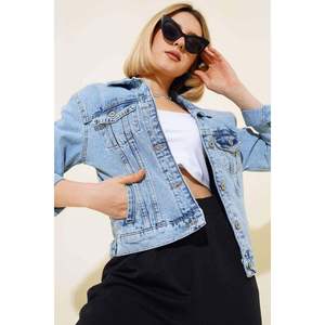 Chaqueta vaquera corta para mujer y abrigo estilo Snow Wash - Product Image 1