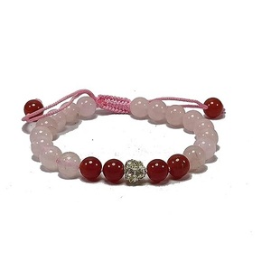 Bracelet cristal Rose et fil rouge réglage perles rondes 8mm pierre cristal pierres précieuses bijoux de mode hommes et femmes cadeau énergie - Product Image 1