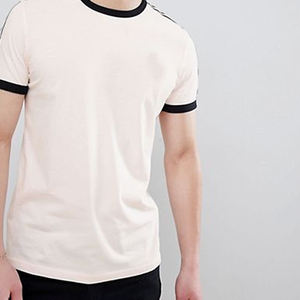 Ringer Camisetas personalizadas Camisetas de algodón para hombres Camisetas de manga corta de gran tamaño Unisex Casual Loose Solid Basic Tee Tops Ringer Camisetas - Product Image 5