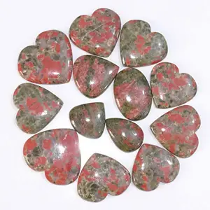 Cuarzo Jaspe Unakita Natural al por Mayor, Gemas Verdes Cabujón, Mezcla de Formas, Tamaños Personalizados, Lote de Gemas para Joyería - Product Image 1