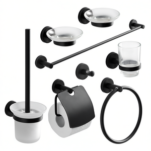 Complete Matt <b>Black</b> <b>Bathroom</b> <b>Accessory</b> <b>Set</b> - Product Image 3