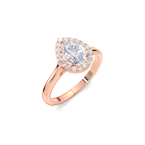 IGI Certified 1CT Pear Cut Halo Lab Grown Diamond Engagement/Wedding <b>Ring</b> In 9K Yellow/White/Rose Gold Luxury Bridal <b>Ring</b> - Product Image 2
