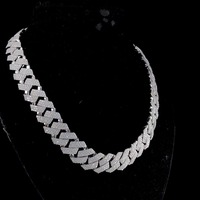 Chaîne cubaine unisexe en argent sterling plaqué or 14 carats de haute qualité, bijoux hip-hop, collier glacé pour mariage, disponible en promotion