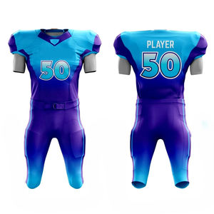 ชุดฟุตบอลอเมริกันดีไซน์ยอดเยี่ยม ระบายอากาศได้ดี รับสกรีนโลโก้ตามสั่ง เสื้อเจอร์ซีย์แบบซับลิเมชั่น สไตล์อเมริกัน ไซส์ใหญ่ ป้องกันแบคทีเรีย แห้งเร็ว - Product Image 1