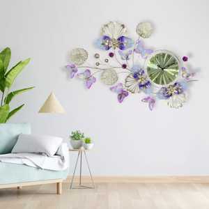 นาฬิกาติดผนังโลหะผีเสื้อแบบพรีเมี่ยมทำมือโลหะสีทองตกแต่งบ้านห้องนั่งเล่นห้องโถงห้องนอน - Product Image 1