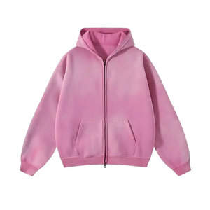 Comprar Premium personalizado de alta calidad Vintage algodón liso con capucha Fleece Heavyweight Zip up sudaderas con capucha para los hombres - Product Image 6