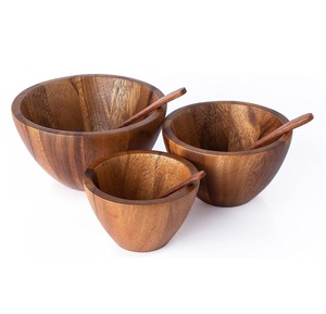 Tazones de Ensalada Desechables de Madera de Acacia Natural, Ecológicos y Personalizados con Diseño Moderno para Cocina, Restaurantes y Uso Doméstico - Product Image 1