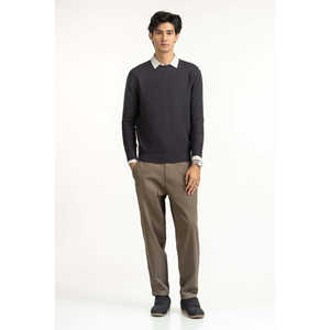 Suéter con Capucha de Cachemira de Invierno, Estilo Casual, Calidad Premium, Cierre de Cremallera, Patrón Estampado a Rayas, Corte Regular -MN-SWT-WS25-201 - Product Image 2