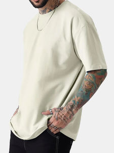 T-shirts de haute qualité décontractés OEM à manches courtes en coton de couleur unie pour hommes, de grande taille et de grande taille, chemises personnalisées de meilleur design pour hommes - Product Image 5