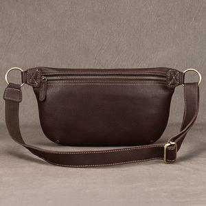 Sac banane de voyage unisexe sur mesure en cuir véritable sac banane grande capacité avec fermeture éclair réutilisable standard international vente en gros - Product Image 5