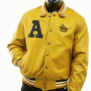 แจ็คเก็ตมีตัวอักษรผ้ากำมะหยี่ปักลายสำหรับนักศึกษามหาวิทยาลัยงาน OEM ตามสั่ง - Product Image 1