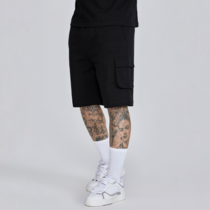 Conjunto de Camiseta Negra de Cuello Redondo y Pantalones Cortos Cargo para Hombre, Marca Index Apparel, Tejido de Algodón Transpirable, Estilo Casual de Verano, 2 Piezas - Product Image 2