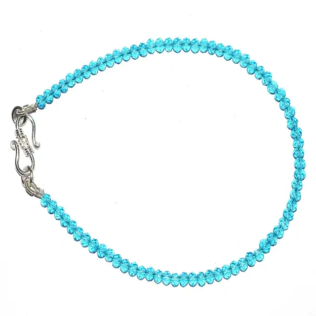 925 Sterling Zilveren Super Echte Sky Topaz Edelstenen Armbanden 9 "Strand Armbanden Juweliers Voor Mannen En Vrouwen