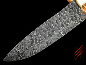 Cuchillo de chef de cocina profesional hecho a mano de acero de Damasco mango de hueso de madera rosa de alta calidad para uso en la cocina pedido mínimo 5 uds - Product Image 4