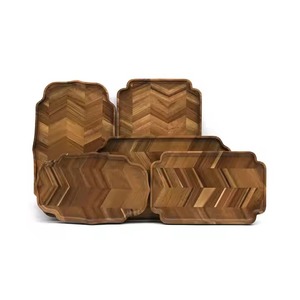 Plateau en bambou fonctionnel pour servir des collations, du café et du thé ou comme organisateur de cuisine avec poignées intégrées - Product Image 4