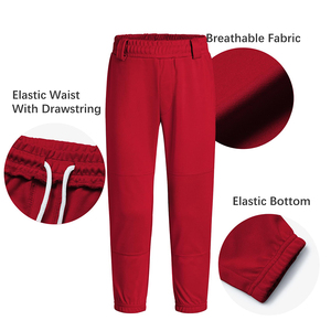 Pantalon unisexe rouge à taille élastique, couleur unie, polyester, coupe classique, toutes saisons, joggers pour adultes - Product Image 5