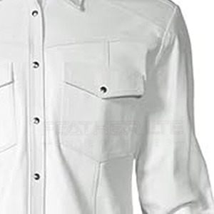 Vêtements de mode chemise en cuir tricoté respirant de haute qualité pour hommes avec logo personnalisé avec logo de haute qualité - Product Image 4