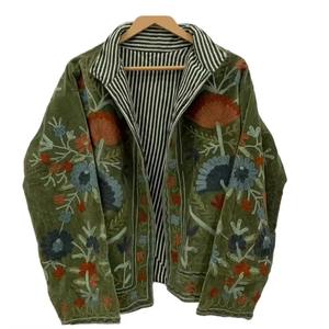 Vêtement d'extérieur décontracté à manches longues élégant en velours tricoté polyester/spandex 320g pour femmes grandes tailles, uni, texturé, manteau simple - Product Image 6