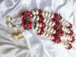 Jaimala de boda de diseñador para novia y novio collar de flores de peonía artificiales guirnalda de intercambio de boda para pareja de recién casados - Product Image 5