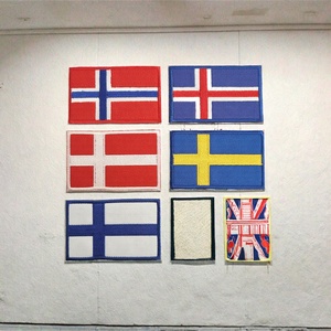 Patchs de drapeaux brodés en gros (Islande, Danemark, Finlande, Norvège, Suède) avec PVC pour vêtements et chapeaux - Product Image 3