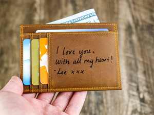 Elegant Genuine <b>Leather</b> Card Holder Handmade Slim <b>Wallet</b> With Burnished Edges Stylish Card Organizer HLC-0043 - Product Image 3