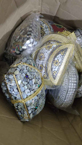 LUXURY CRAFTS-Bolso de mano de noche de mosaico moderno hecho a mano para mujer, accesorio de monedero de metal de artesanías indias para fiestas - Product Image 6