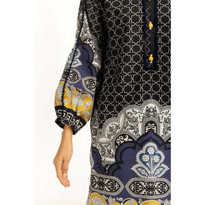 Conjunto Coordinado de Chifón Bohemio con Estampado Cruzado IPST-55032, Atuendo de 2 Piezas con Mangas Tres Cuartos, Talla XXS - Product Image 4