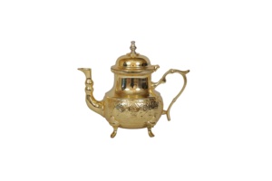 Tetera de latón arte indio Villa diseñador en relieve Mughlai latón tetera para servir té café - Product Image 6