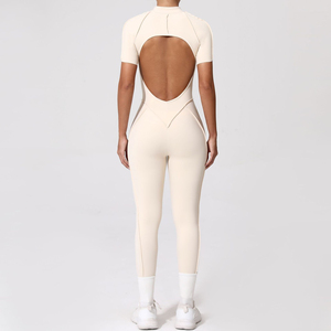 Mono deportivo para mujer, mono tridimensional con cremallera, levantamiento de cadera, mono deportivo de Yoga ajustado Abdominal - Product Image 4