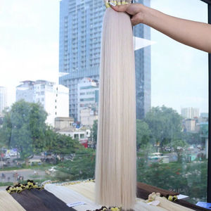 Extensions de cheveux humains vierges vietnamiens en vrac, très vendues, super double cuticules alignées, naturellement lisses, décolorées - Product Image 1