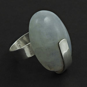 แหวนเพชรสีรุ้งธรรมชาติสำหรับใส่ในชีวิตประจำวัน925รูปไข่ทำด้วยมือทำด้วยมือ - Product Image 2