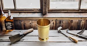 Hammered Brass Water Glasses Traditional Designed Metal Tumbler 10 Ounce Capacity 250ml - Product Image 4