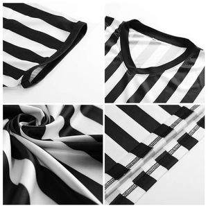 Maillot officiel d'arbitre de football à rayures noires et blanches pour hommes, chemise d'uniforme d'arbitre de football personnalisée en gros, vêtements de football - Product Image 6