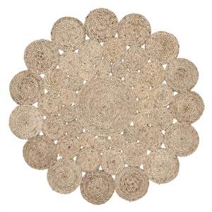 Handmade <b>Jute</b> Braided Door Mat with Floral Shape Low Cost Home Living Room Storage <b>Baskets</b> for Decoration - Product Image 6